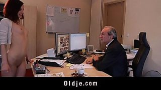 horny old lady rubs her pussy